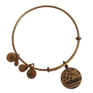 Alex and Ani One Nation Under God Charm Bracelet Gold Finish 2”- 3.5”